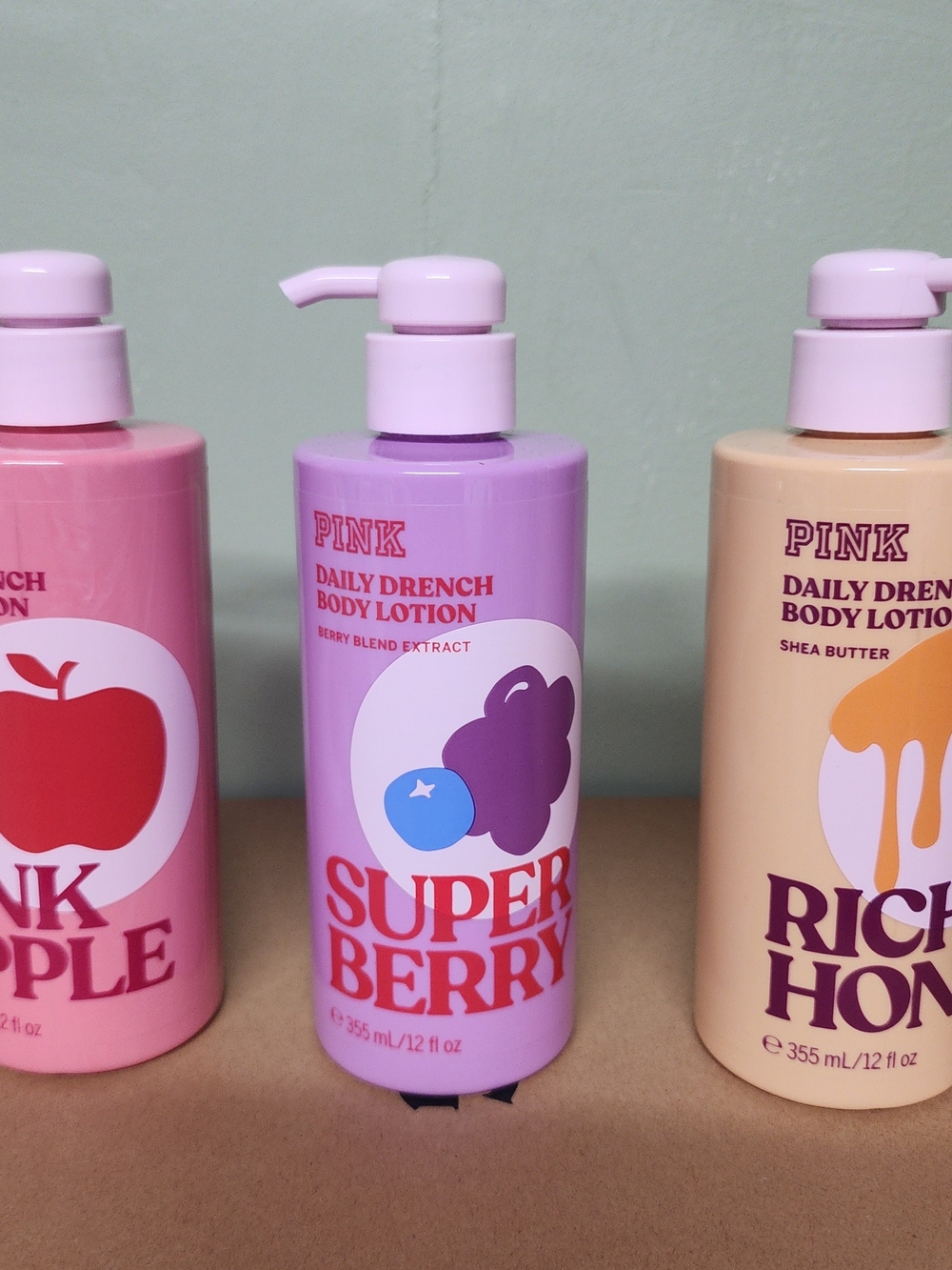 PINK Victoria's Secret Super Berry Daily Drench Body Lotion - Pink & Purple.